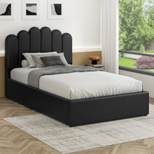 Philippa Faux Leather Gas Lift Storage Bed