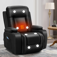 Polo Faux Leather Heated Massage Recliner Chair