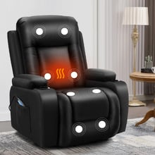 Polo Faux Leather Heated Massage Recliner Chair