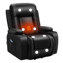 Polo Faux Leather Heated Massage Recliner Chair