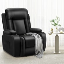 Polo Faux Leather Heated Massage Recliner Chair