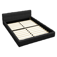 Black Ellie May Faux Leather Platform Bed
