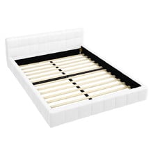 White Ellie May Faux Leather Platform Bed