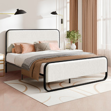 White Stephan Boucle Bed Frame