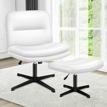 Tegan PU Leather Office Chair & Ottoman Set
