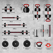 7 in 1 Wellington 40kg Adjustable Dumbbell Set