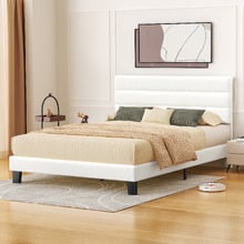White Preston Boucle Bed Frame