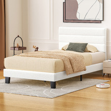 White Preston Boucle Bed Frame