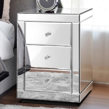 Allia 3 Drawer Mirrored Bedside Table