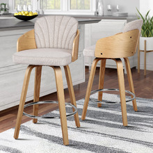 66cm Carson Upholstered Swivel Bar Stools (Set of 2)