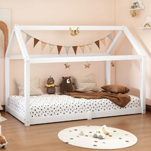 Caius Pine Wood House Single Bed Frame