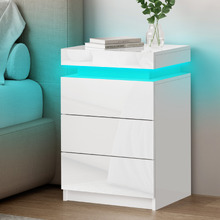 Nova 3 Drawer Bedside Table with LED Light