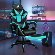 Zed Faux Leather Gaming Chair with Footrest
