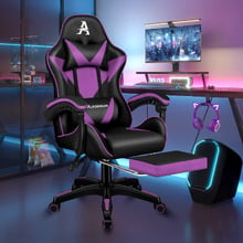 Zed Faux Leather Gaming Chair with Footrest