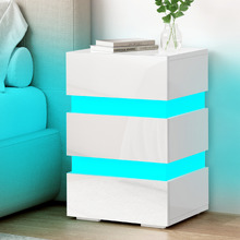 Nazir 3 Drawer Bedside Table with LED Lights