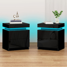 Warren 2 Drawer LED Bedside Tables (Set of 2)