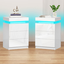 Warren 3 Drawer LED Bedside Tables (Set of 2)
