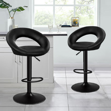 Sergio Faux Leather Adjustable Bar Stools (Set of 2)