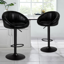 Sylvester Faux Leather Adjustable Bar Stools (Set of 2)
