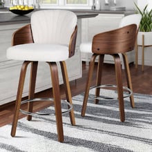 66cm Amore Boucle Swivel Bar Stools (Set of 2)