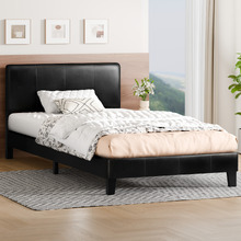 Black Kyle Faux Leather Bed