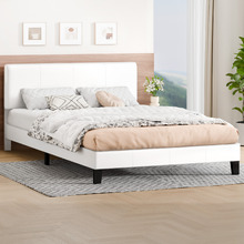 White Kyle Faux Leather Bed