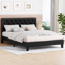 Black Vernon Faux Leather Bed Frame