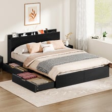Camilla Bed Frame with Charging Station & Drawers