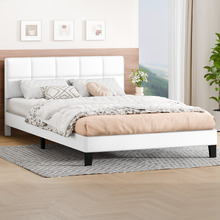 White Cassandra Faux Leather Bed Frame