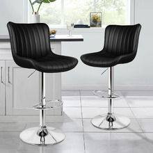 Pettigrew Faux Leather Adjustable Bar Stools (Set of 2)