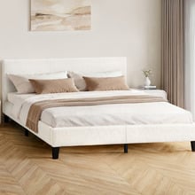 White Kiana Boucle Bed