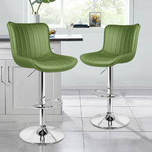 Pettigrew Faux Leather Adjustable Bar Stools (Set of 2)