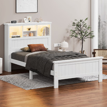 Diaz King Single Platform Bed with LED Storage Bedhead