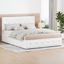 White Hoyce Boucle Gas Lift Bed