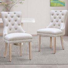 Faust Tufted Pine Wood Dining Chairs (Set of 2)
