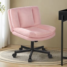 Portham Velvet Office Chair with Castors