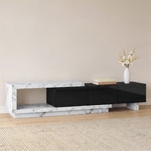 Zimmerman Marble-Look Extendable Entertainment Unit