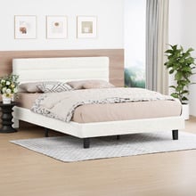 White Preston Boucle Bed Frame