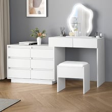 2 Piece Phoebe LED Dressing Table & Stool Set