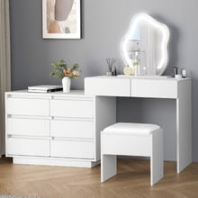 2 Piece Phoebe LED Dressing Table & Stool Set