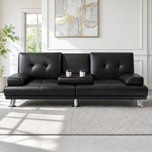 Kyrylo 3 Seater Single Faux Leather Sofa Bed