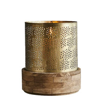 Siena Iron & Wood Hurricane Lamp