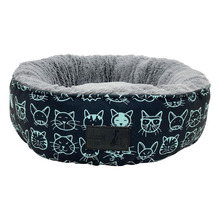 Black & Mint Kitty Club Donut Cat Bed