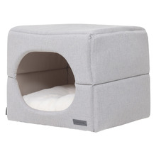 60cm Cube Linen-Look Dog Bed