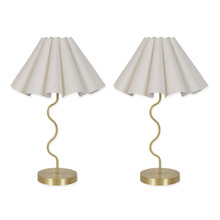 Cora Iron & Linen Table Lamps (Set of 2)
