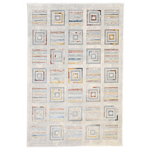 Cream & Grey Raya Power-Loomed Rug