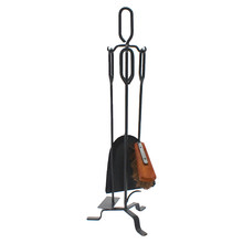 4 Piece Ogun Steel Fireplace Tool Set with Scraper