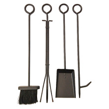 5 Piece Calvin Steel Wood Rack & Fireplace Tool Set