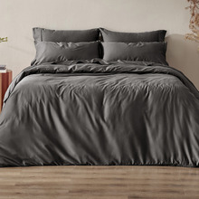 Charcoal Gaultier 400TC Bamboo & Cotton Sateen Quilt Cover Set