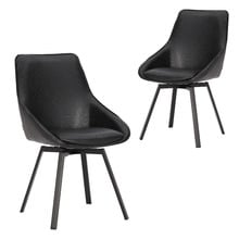 Nemo Swivel Faux Leather Dining Chairs (Set of 2)